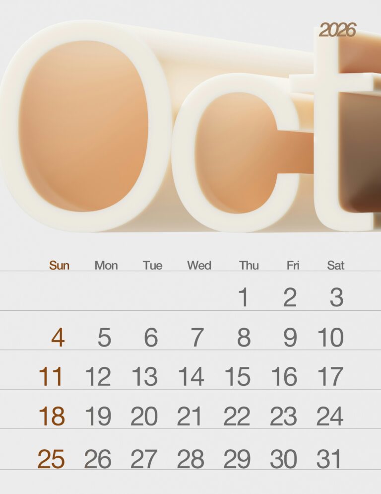 photo of October calendar